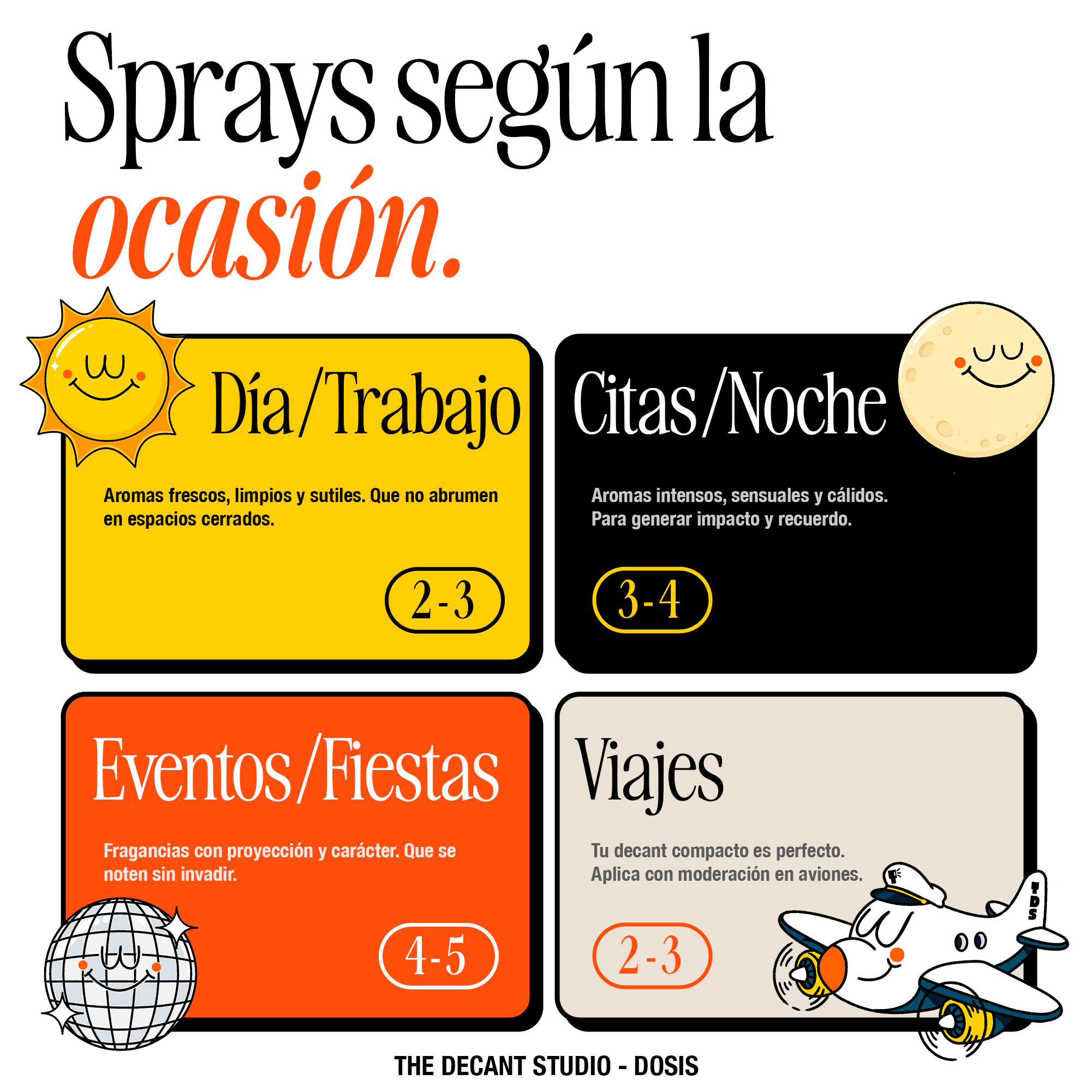 Sprays según ocasión